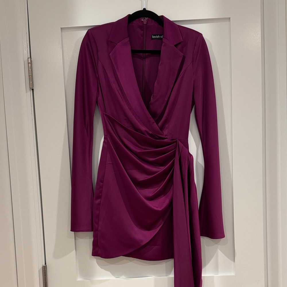 Lavish Alice Magenta Draped Mini Dress